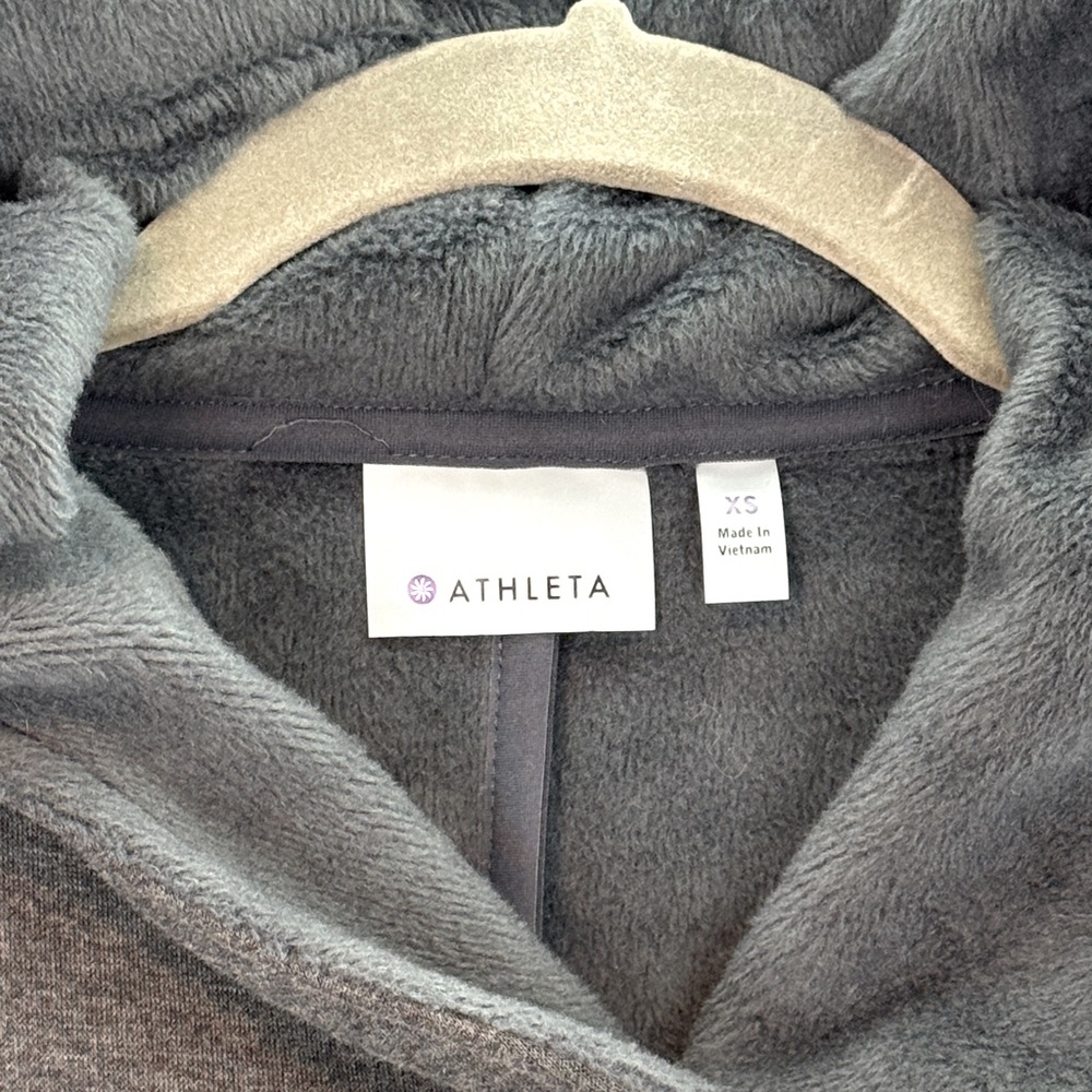Athleta - women’s easy cozy dark grey hooded full zip up jacket sweatshirt SZ XS - Picture 5 of 8